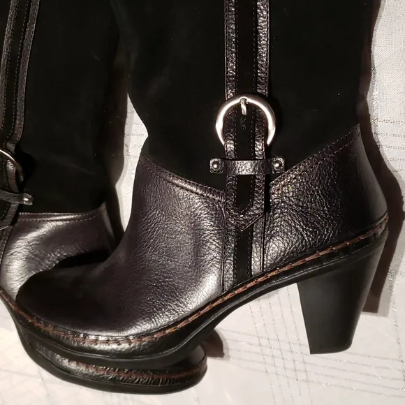 Naturalizer N5 New DANDY Knee High Comfort Fashion Suede &amp; Leather Boot BLACK 10