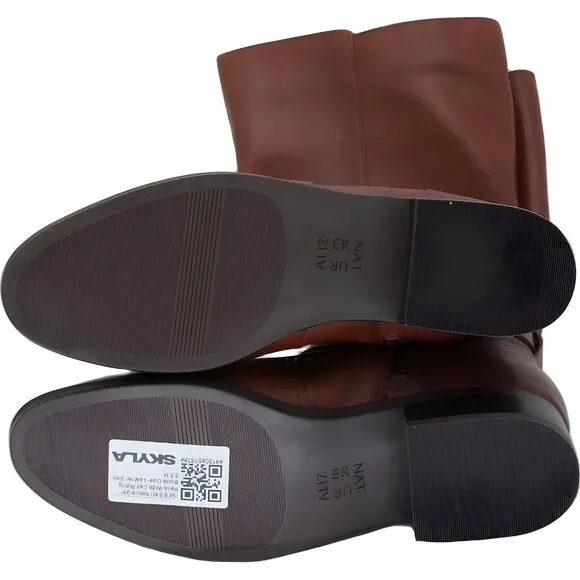 Naturalizer Rena Wide Calf Riding Boots in Cider Leather, Size 8.5 M