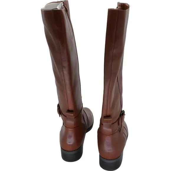 Naturalizer Rena Wide Calf Riding Boots in Cider Leather, Size 8.5 M