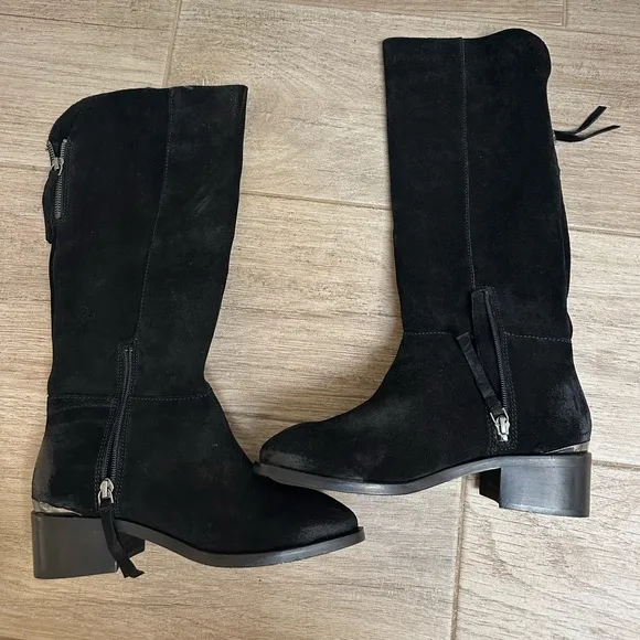 Naughty Monkey Stride Black Suede Boots Size 8