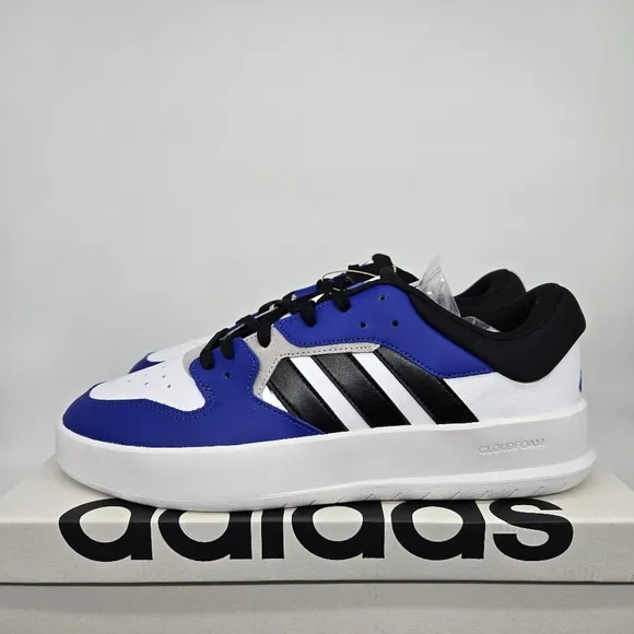 New adidas Court 24 'White Black Semi Lucid Blue' Men's Shoes Size 12.5