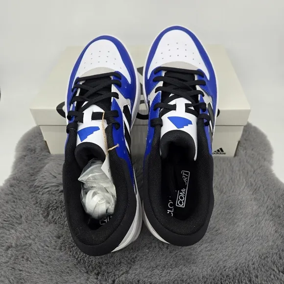 New adidas Court 24 'White Black Semi Lucid Blue' Men's Shoes Size 12.5