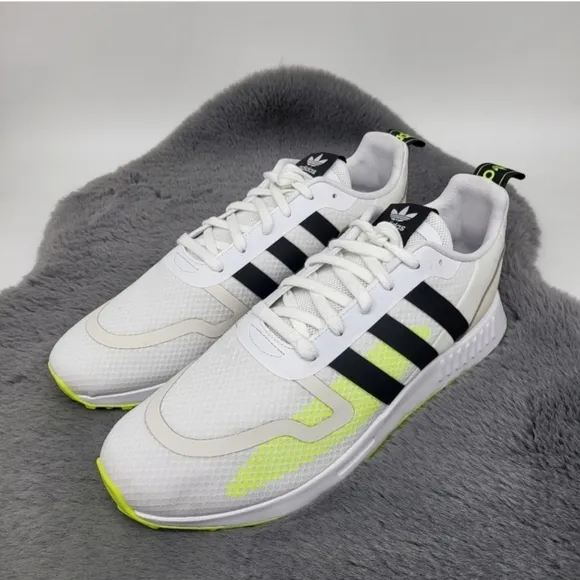 New Adidas Multix White Black Solar Yellow Men's Running Shoes Size 11.5