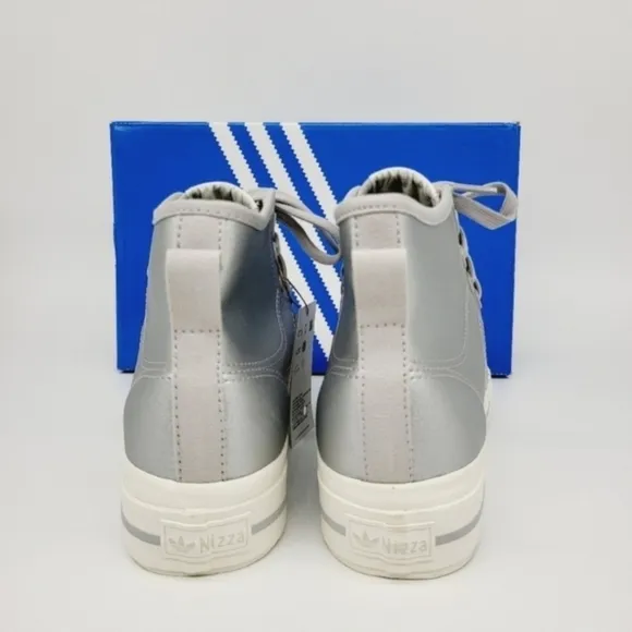 New adidas Nizza RF Platform Mid Shoes Silver Metallic Women's Size 10