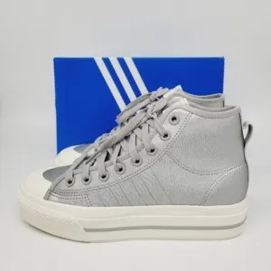 New adidas Nizza RF Platform Mid Shoes Silver Metallic Women's Size 10