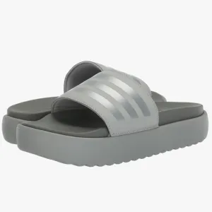NEW Adidas Women's Adilette Platform Slide Sandals in Gray Silver Sz 11