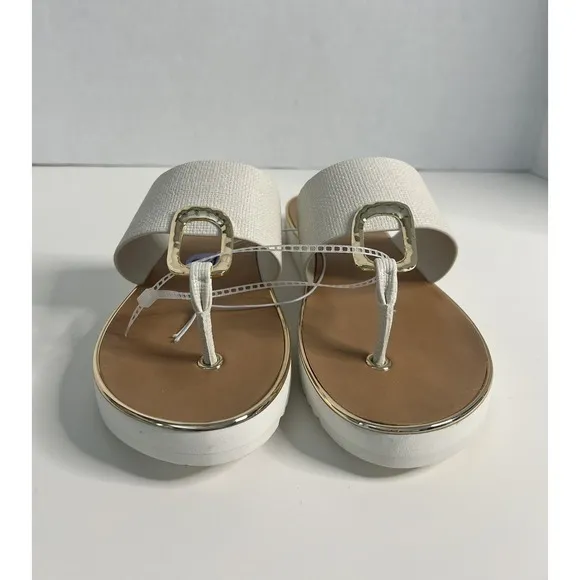 New Aldo Off White/Cream W Gold Accent Women's Shoes Size 8.5