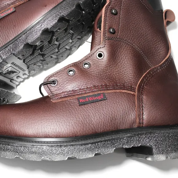 NEW AUTHENTIC RED WING 608 SOFT TOE WORK BOOTS MADE IN USA OIL RESISTANT SZ 9-13