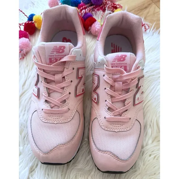 New Balance 574 Floral Big Kids Size 6 Daisy Flower Pink Haze Sneakers Shoes