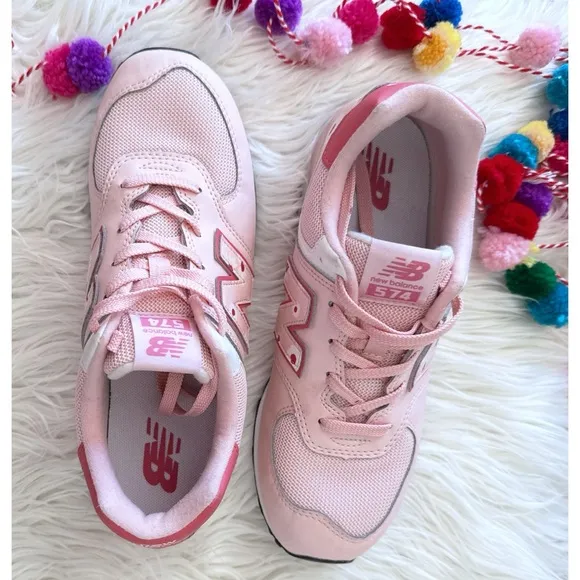 New Balance 574 Floral Big Kids Size 6 Daisy Flower Pink Haze Sneakers Shoes