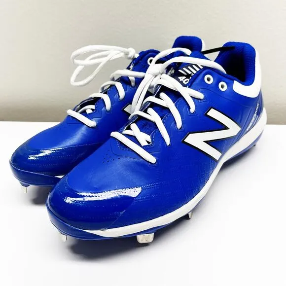 New Balance Men's 4040 v5 Metal Baseball Cleats Blue White Shoes Size 6