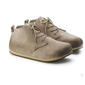 New! Birkenstock Dundee Unisex Leather Suede Lace Up Boots Taupe Size 35
