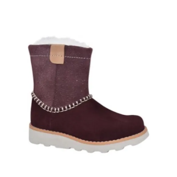 NEW Clark’s Crown Piper Burgundy Suede Leather Boots, Size UK 4.5F, US 5M £42