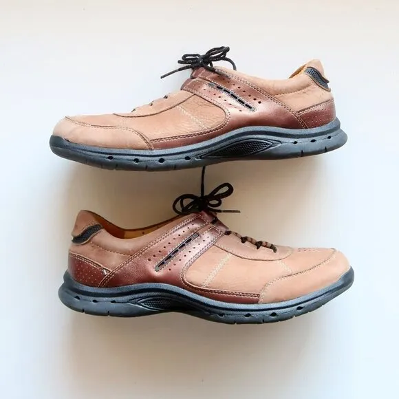 NEW Clarks Unstructured Men's Brown Nubuck Leather Lace-up Sneakers / Shoes 9.5