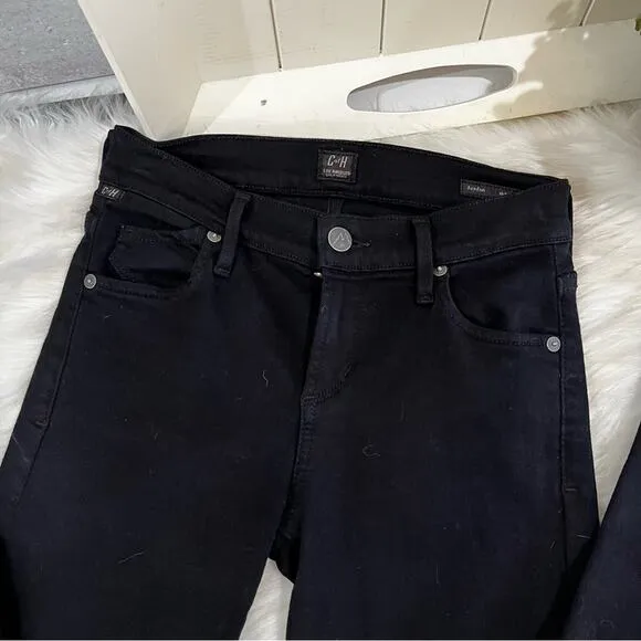 NEW COH Citizens of Humanity Avedon Slick Skinny Ultra Black Jeans Size 25 NWOT