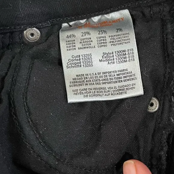 NEW COH Citizens of Humanity Avedon Slick Skinny Ultra Black Jeans Size 25 NWOT