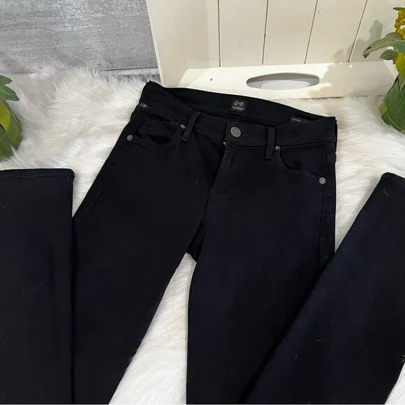 NEW COH Citizens of Humanity Avedon Slick Skinny Ultra Black Jeans Size 25 NWOT