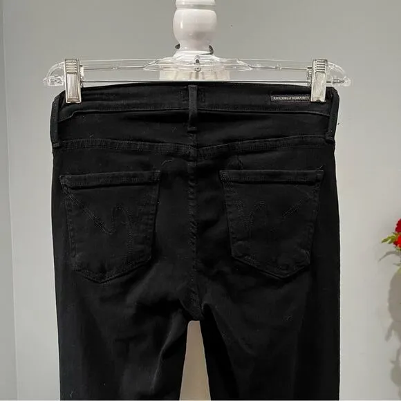NEW COH Citizens of Humanity Avedon Slick Skinny Ultra Black Jeans Size 25 NWOT