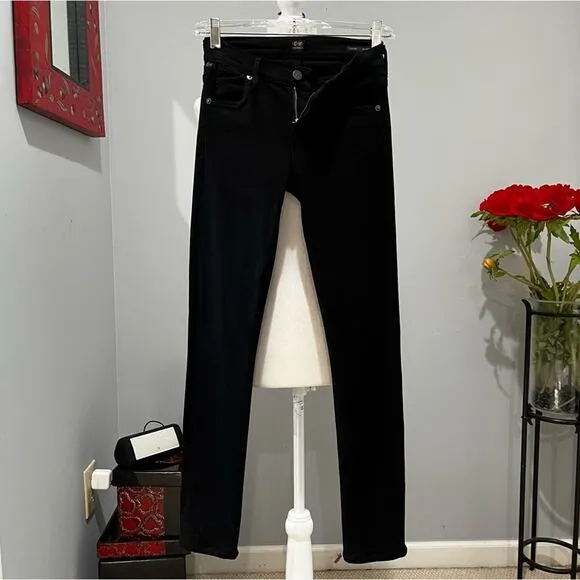 NEW COH Citizens of Humanity Avedon Slick Skinny Ultra Black Jeans Size 25 NWOT
