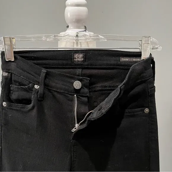 NEW COH Citizens of Humanity Avedon Slick Skinny Ultra Black Jeans Size 25 NWOT