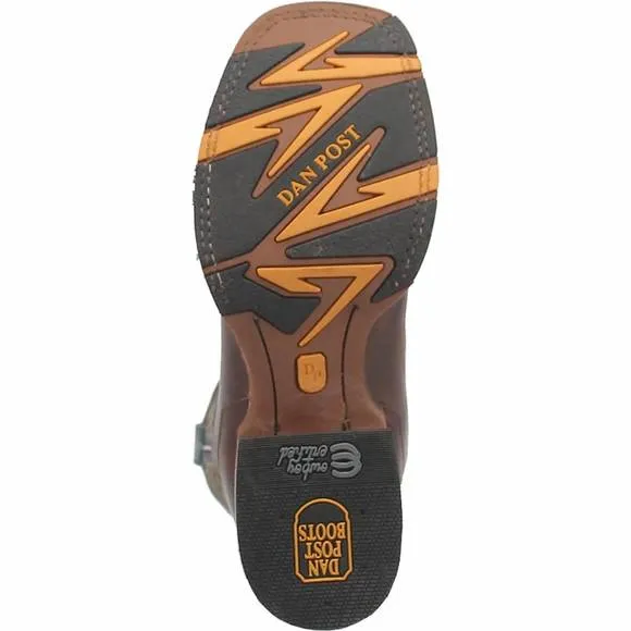 NEW DAN POST. men's ivan cowboy certified stockman boot in chocolate/blue
