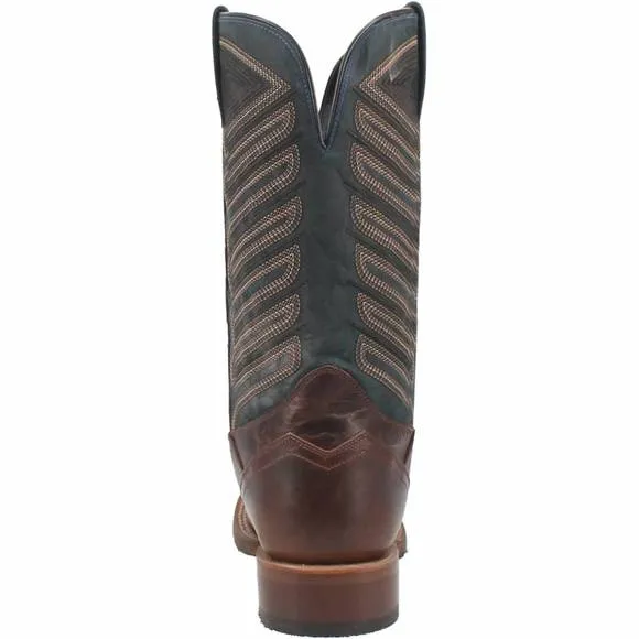 NEW DAN POST. men's ivan cowboy certified stockman boot in chocolate/blue