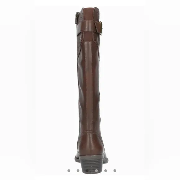 NEW EASY STREET ARWEN EMBOSSED ALMOND TOE KNEE-HIGH BOOTS