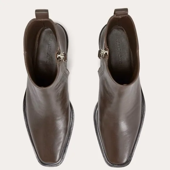 NEW Everlane Deep Brown Leather Havana Ankle Boot in Size 7.5