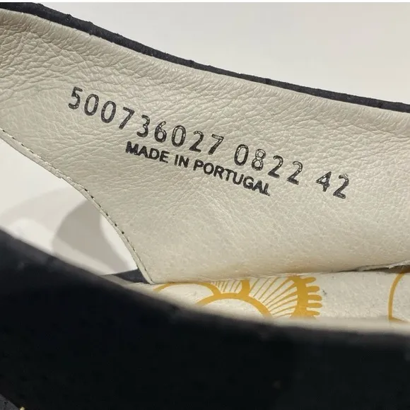 New Fly London Yazu Black Wedge Sandals42 (11-11.5)