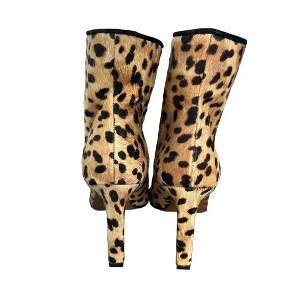 NEW Frame Le Rodeo Leopard Print Calf Hair Ankle Boots Size 37, US 6.5 NWOB