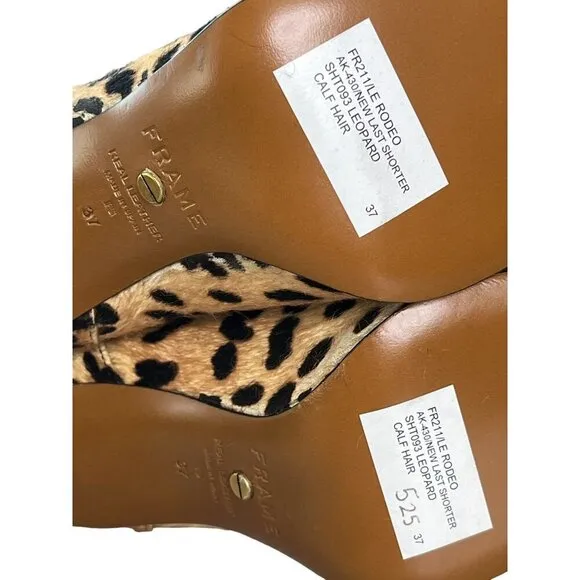 NEW Frame Le Rodeo Leopard Print Calf Hair Ankle Boots Size 37, US 6.5 NWOB