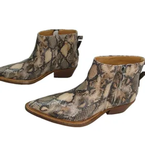 NEW FREE PEOPLE We The Free Atwater Pointed Toe Boots Camel Snake Women's sz 9