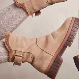 New Free People✨Fable Faux Fur Boot - Sand