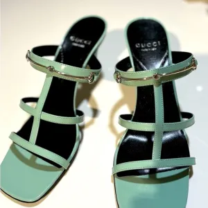 New Gucci Women's Slim Horsebit Slide Sandals | Size: 39 Brand New $920