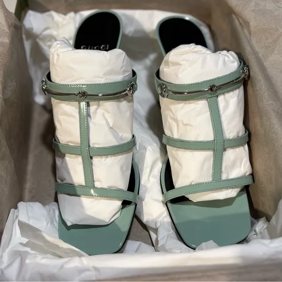 New Gucci Women's Slim Horsebit Slide Sandals | Size: 39 Brand New $920