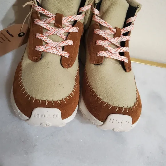 New Holo Brown Suede Beige Quorra Lace Up Hiking Sneakers Women's Shoe 10
