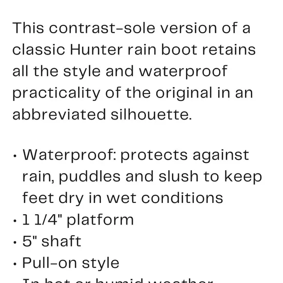 NEW Hunter Women’s White Rain Boots