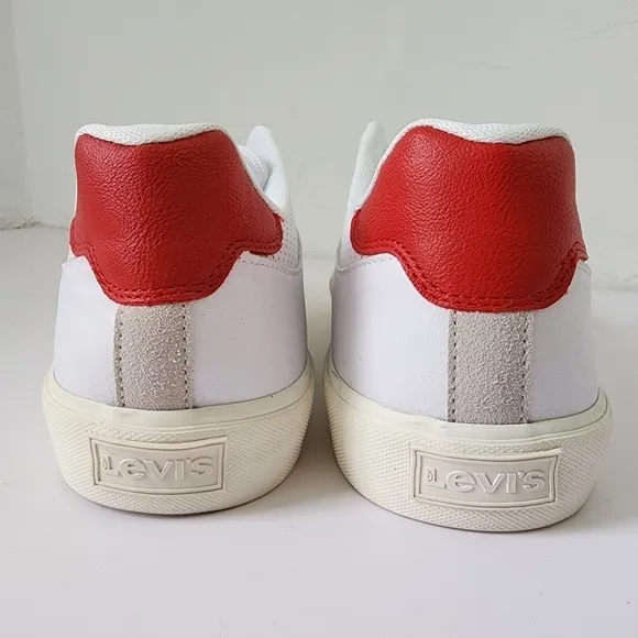 NEW LEVI'S Shoes Munro NewAmericana Sneakers White Red Gray Size 10