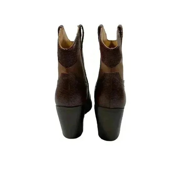 NEW Marc Fisher Gona Western Bootie - Brown Leather - 7.5 - Free Shipping