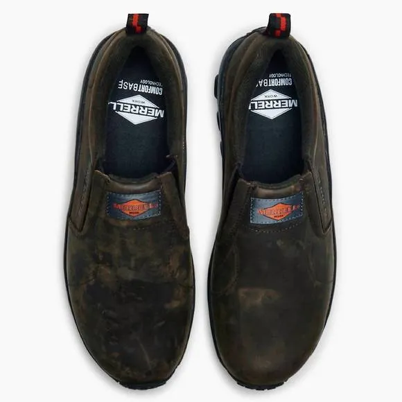 NEW MERRELL men's jungle moc leather sr work shoe in espresso
