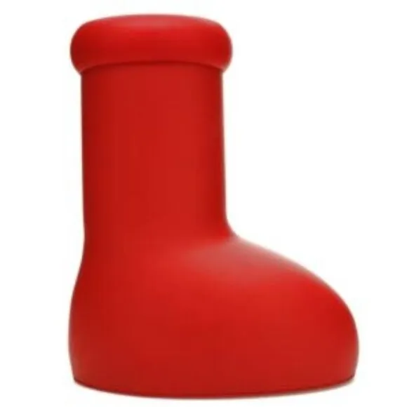 NEW MSCHF Unisex Big Red Boots Size W10.5/M9 3D Cartoon-Style Pull-On Red Mid