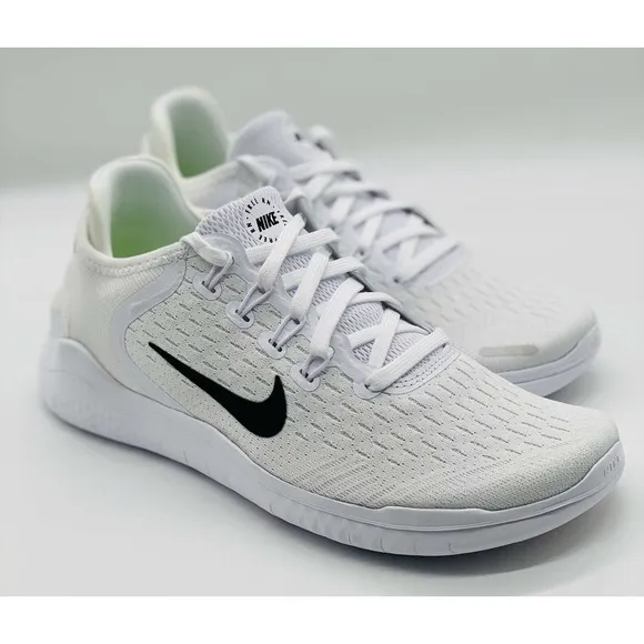 NEW Nike Free RN 2018 White Black Mesh Running Shoes 942837-100