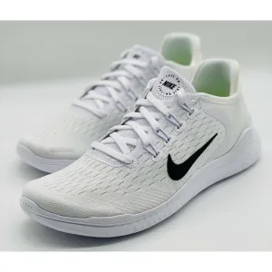 NEW Nike Free RN 2018 White Black Mesh Running Shoes 942837-100