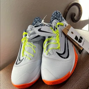 New Nike White &amp; Orange Precision 7 Sneaker EasyOn Electric Basketball Sneakers