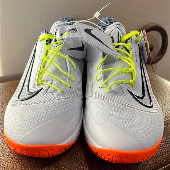 New Nike White &amp; Orange Precision 7 Sneaker EasyOn Electric Basketball Sneakers