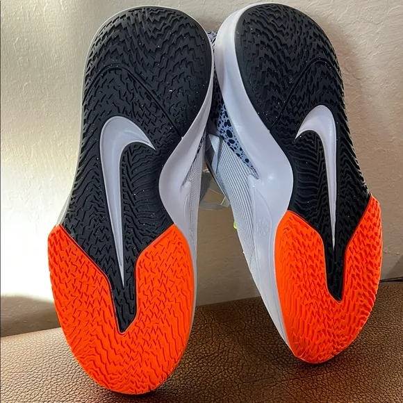 New Nike White &amp; Orange Precision 7 Sneaker EasyOn Electric Basketball Sneakers