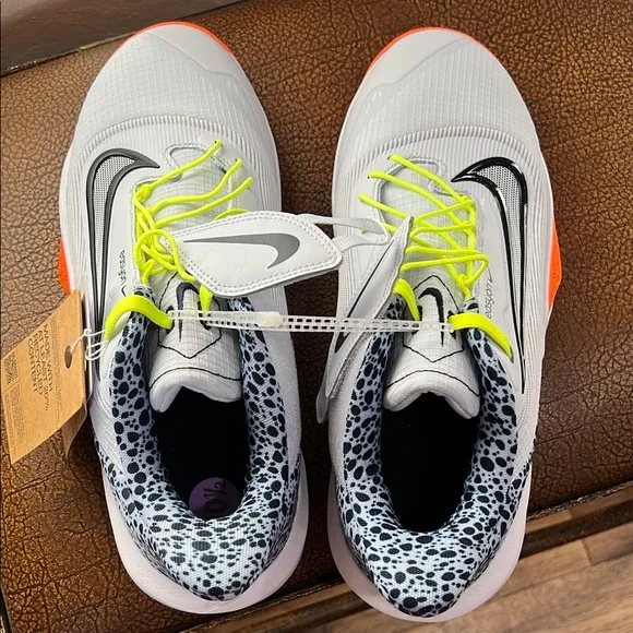 New Nike White &amp; Orange Precision 7 Sneaker EasyOn Electric Basketball Sneakers