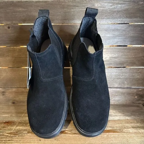 New‎ NWT Mens Hey Dude Scott Black Suede Comfort Chelsea Ankle Boots Size 8 M