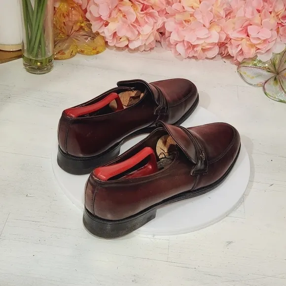 New Old Stock NOS Vintage Nunn Bush Brown Leather Loafer Slip On Shoes Sz 8.5D