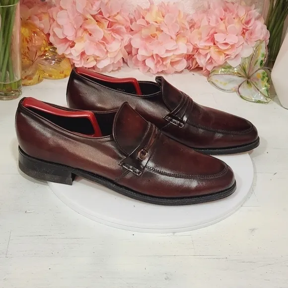 New Old Stock NOS Vintage Nunn Bush Brown Leather Loafer Slip On Shoes Sz 8.5D